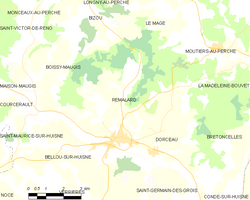 Map commune FR insee code 61345